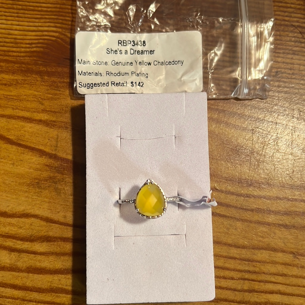 Rbp Bomb Party Shes A Dreamer Genuine Yellow Chalcedony Ring 27$